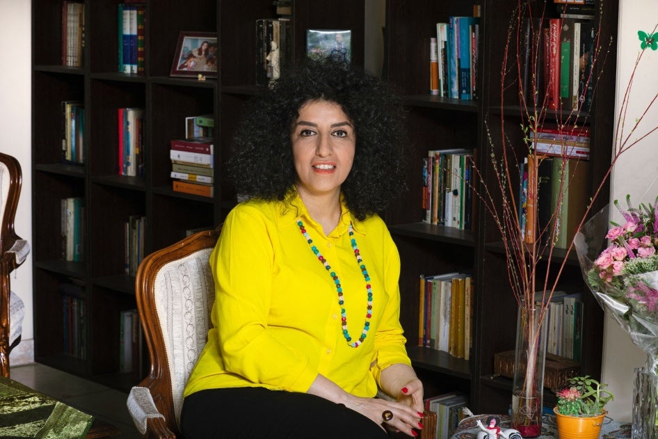 Nobel Peace Prize winner and human rights defender Narges Mohammadi, Tehran, Iran, April 2, 2021.